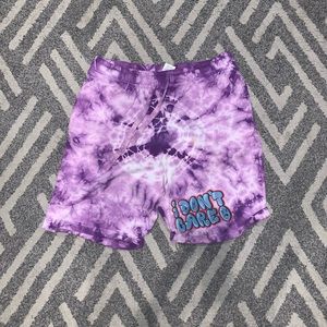 “I don’t care” purple shorts